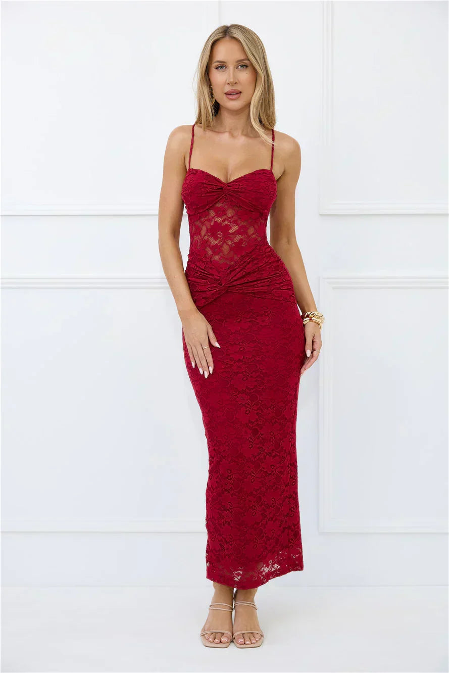 Chic After Dark Lace Maxi Dress