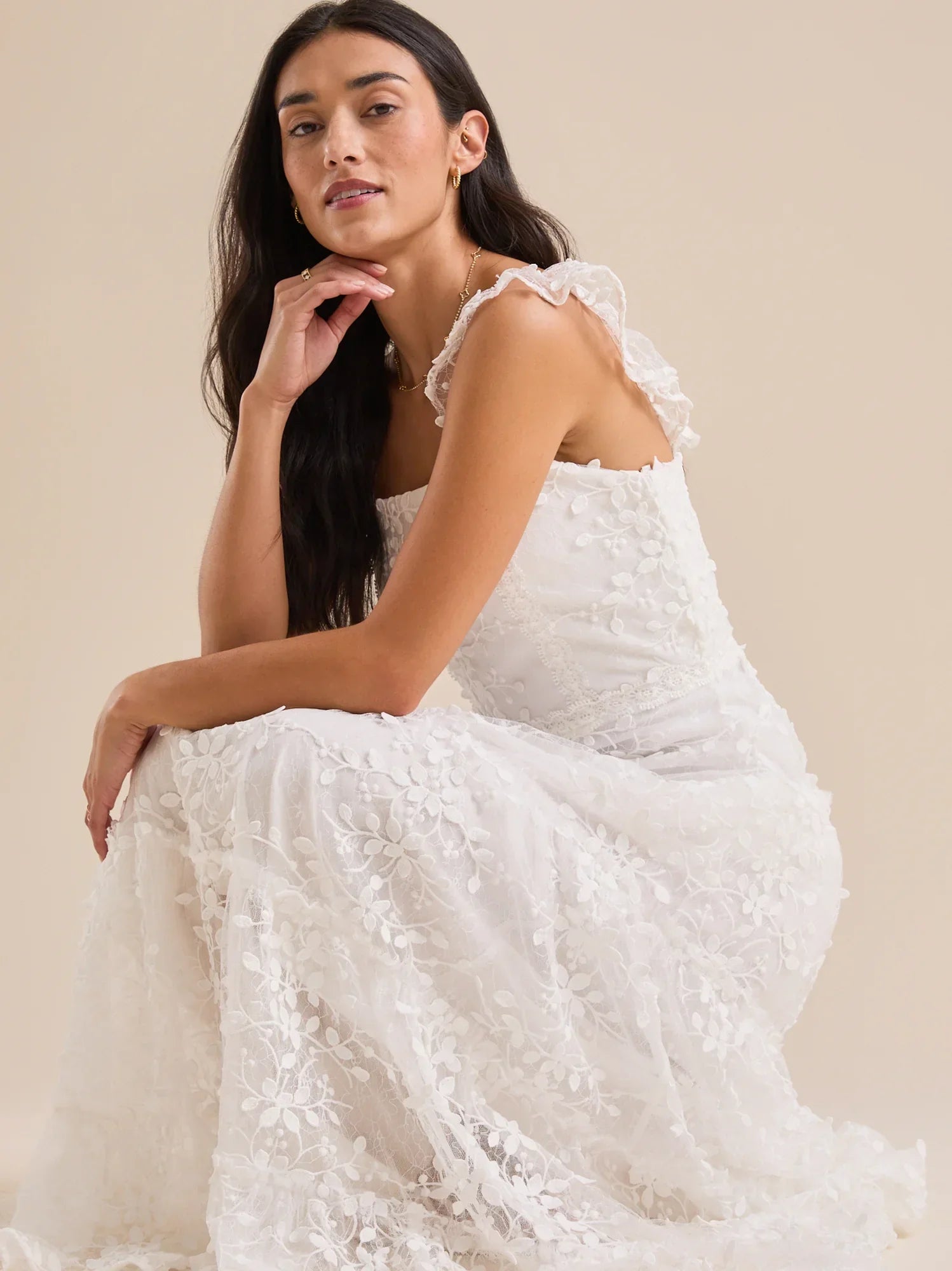 Kallie Lace Tiered Maxi Dress