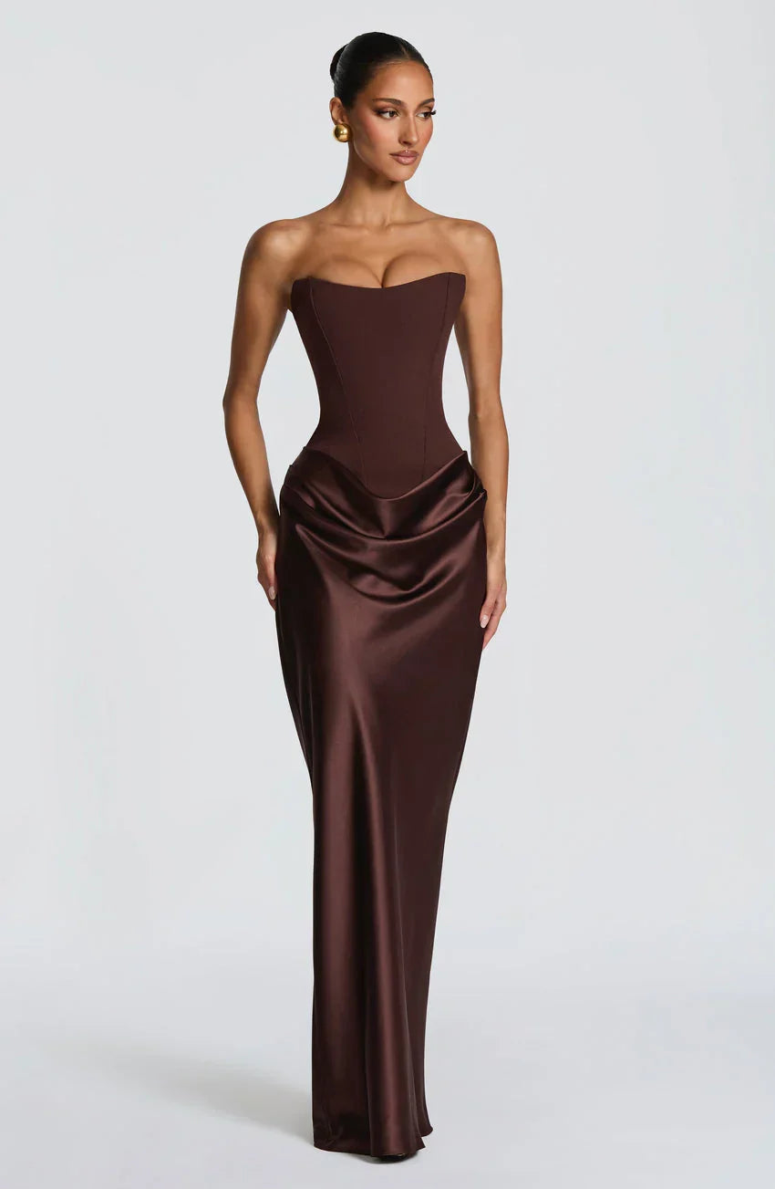 Maggie Maxi Dress - Plum Brown