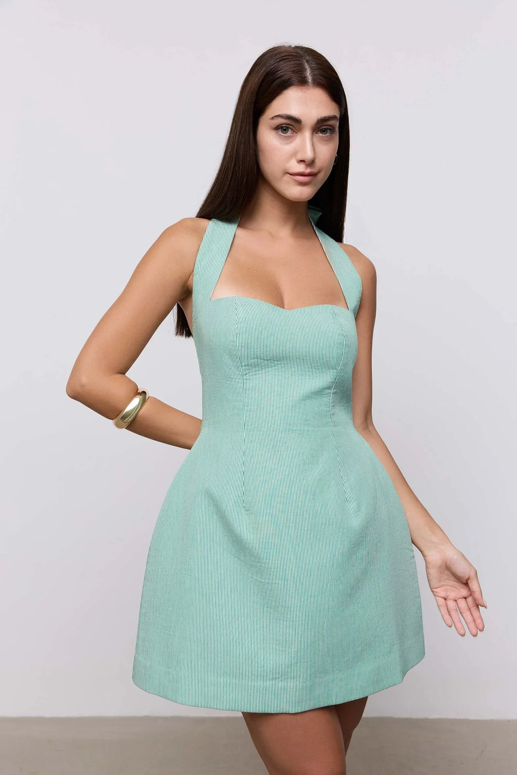 Cotton Pinstripe Mini Dress