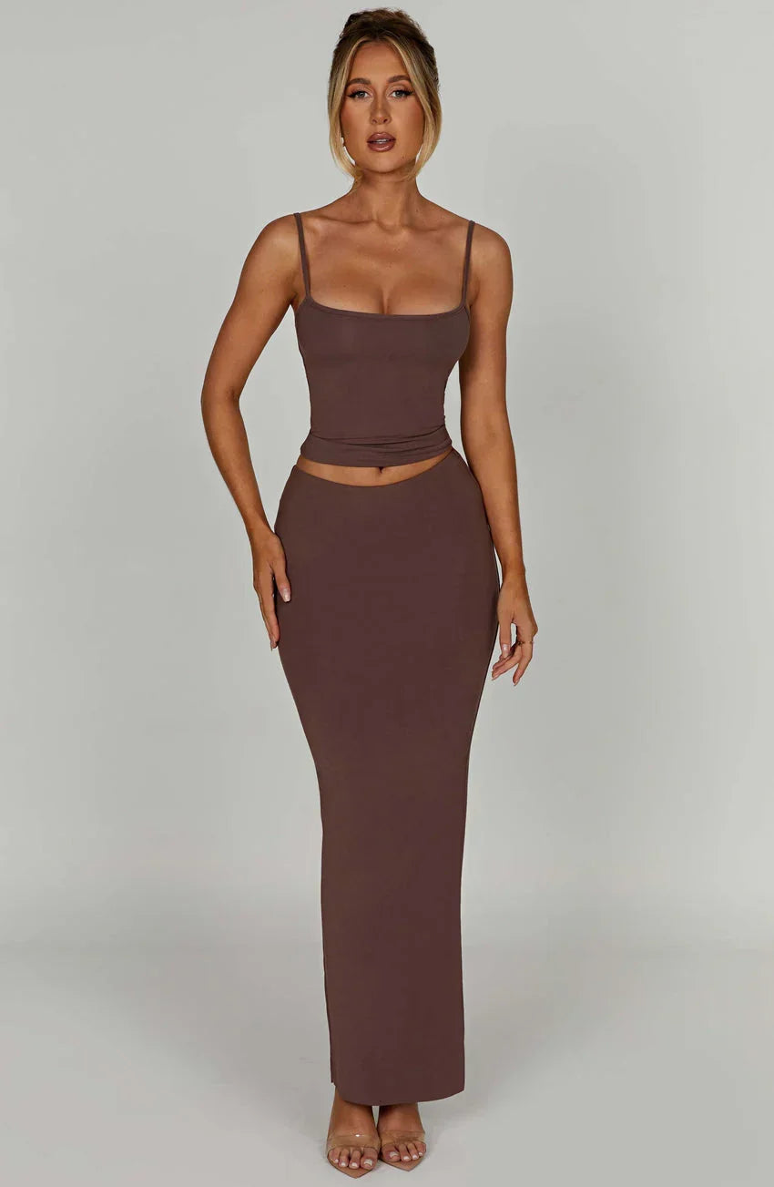 Yazmin Maxi Skirt - Chocolate