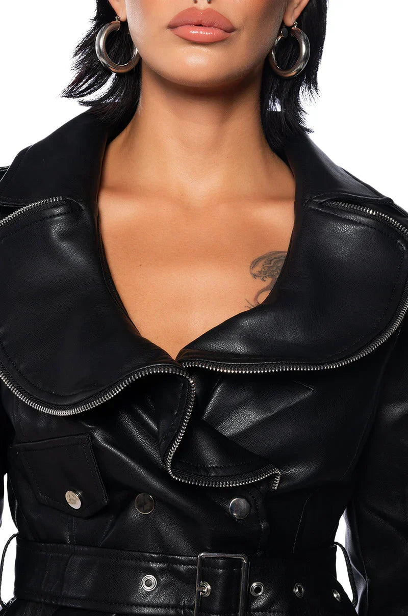 Zippy Hem Peplum Moto Jacket