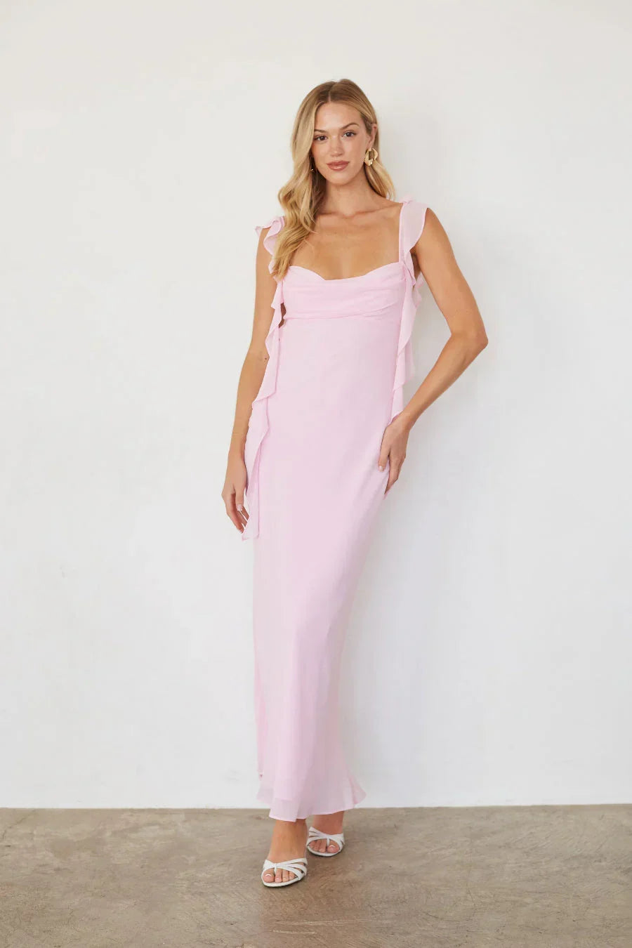 Sarila Ruffle Strap Maxi Dress