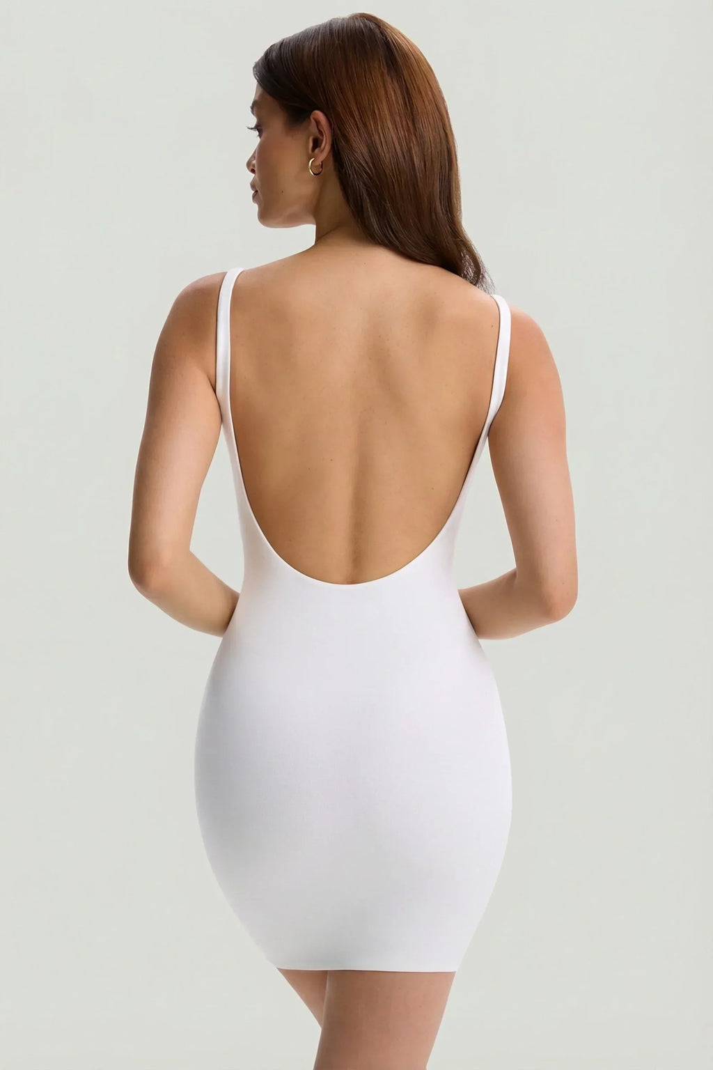 Modal Low-Back Bodycon Mini Dress In White
