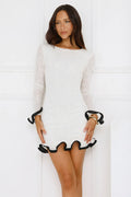 Luxury Lookbook Long Sleeve Mini Dress Off White