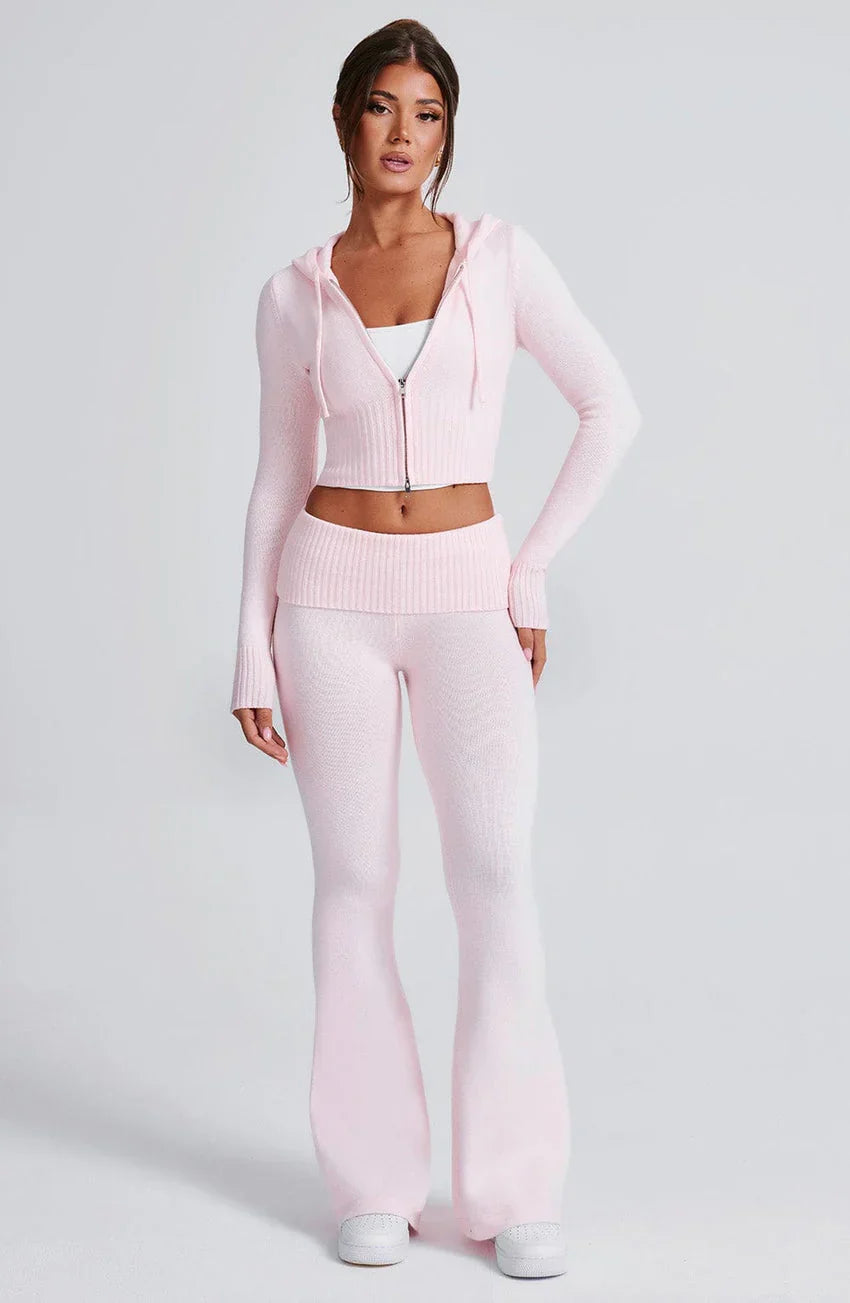 Portia Knit Hoodie - Pink