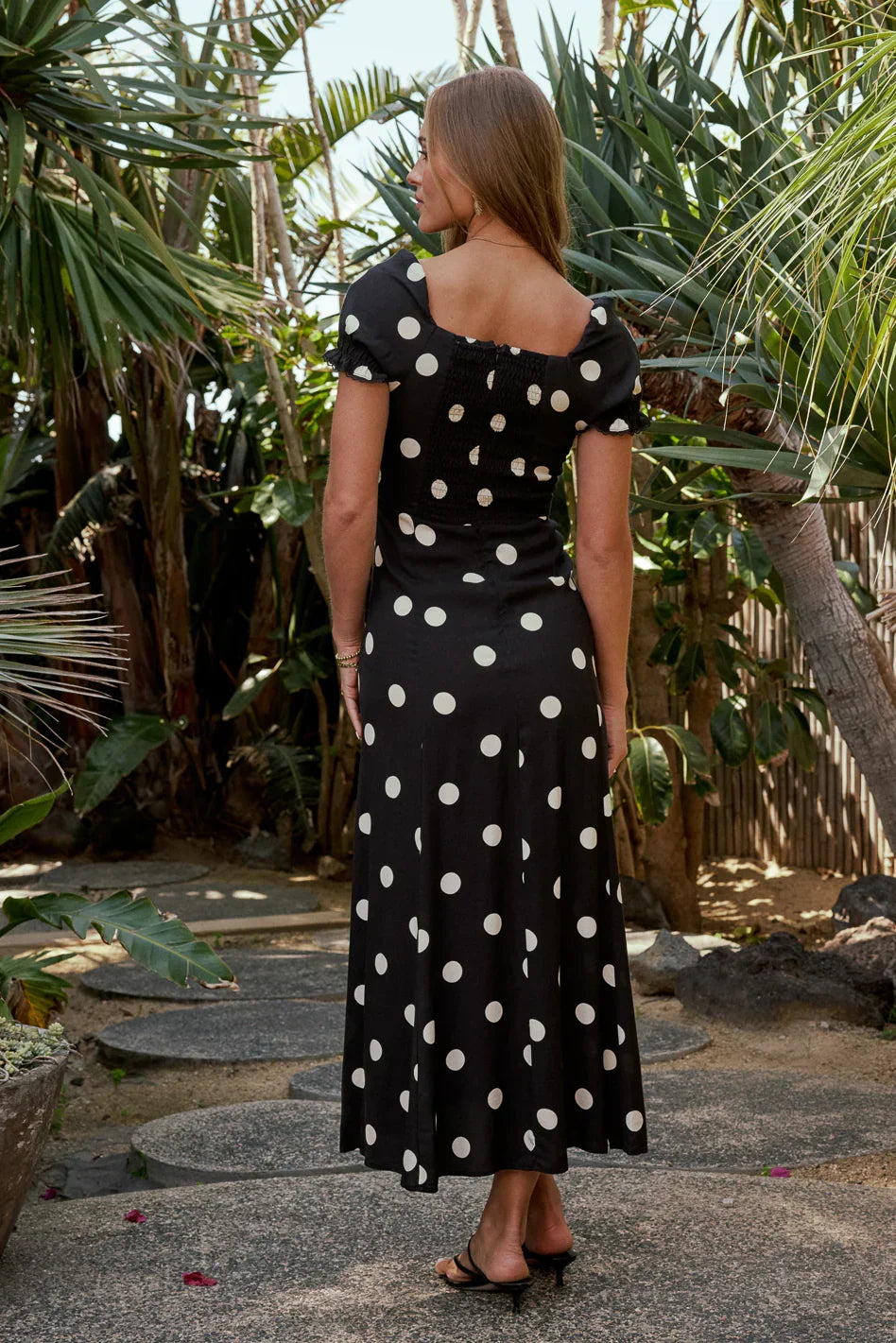 Marlow Polka Dot Maxi Dress In Black Final Sale