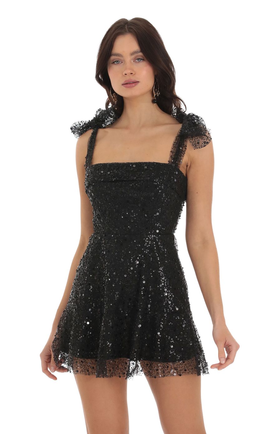Sequin Mini Dress in Black