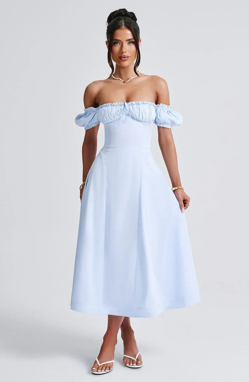 Elora Midi Dress - Blue