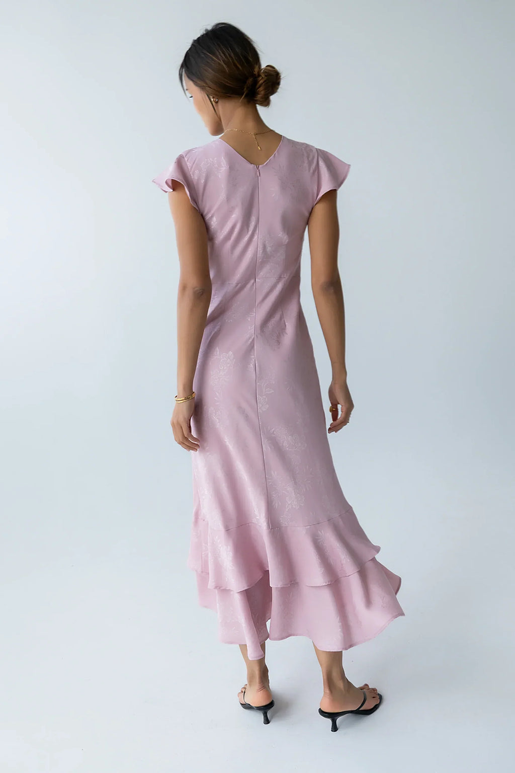 Mateo Floral Maxi Dress In Pink