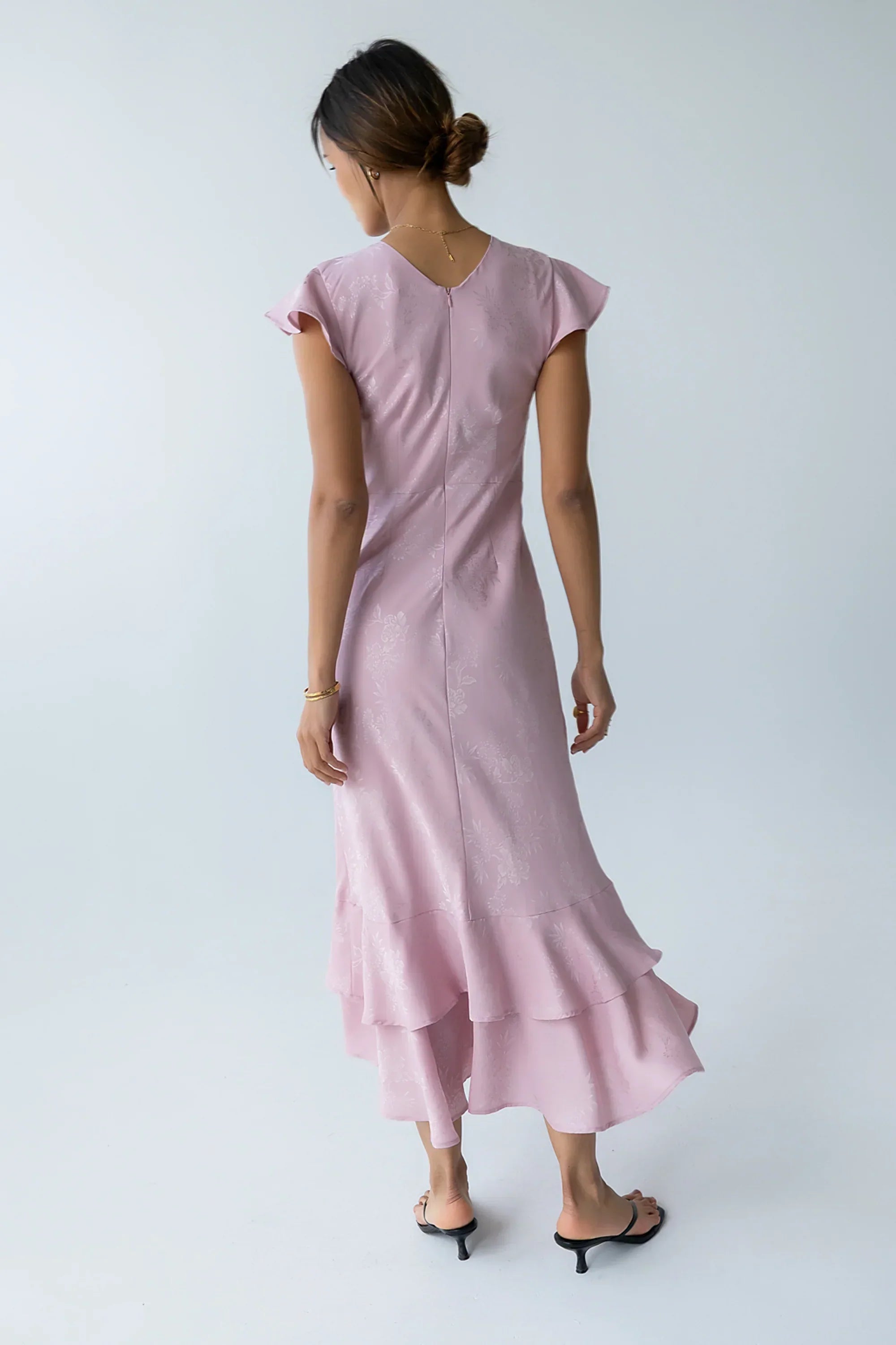 Mateo Floral Maxi Dress In Pink