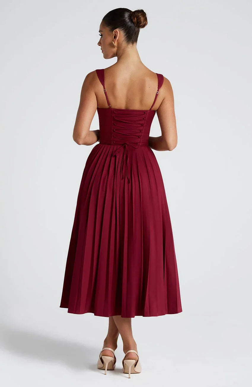 Natassia Midi Dress - Berry