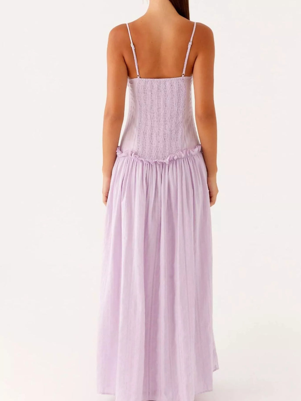 Frill Spaghetti Strap Maxi Dress