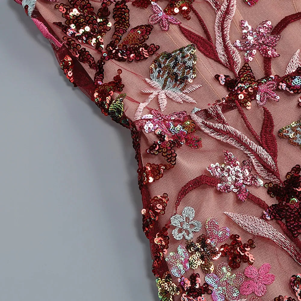 Eruka Off-Shoulder Sequined Evening Maxi Dress