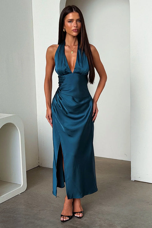 Avalea Halterneck Maxi Dress - Emerald