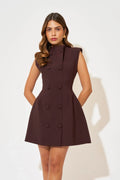 Sleeveless Button Mini Dress