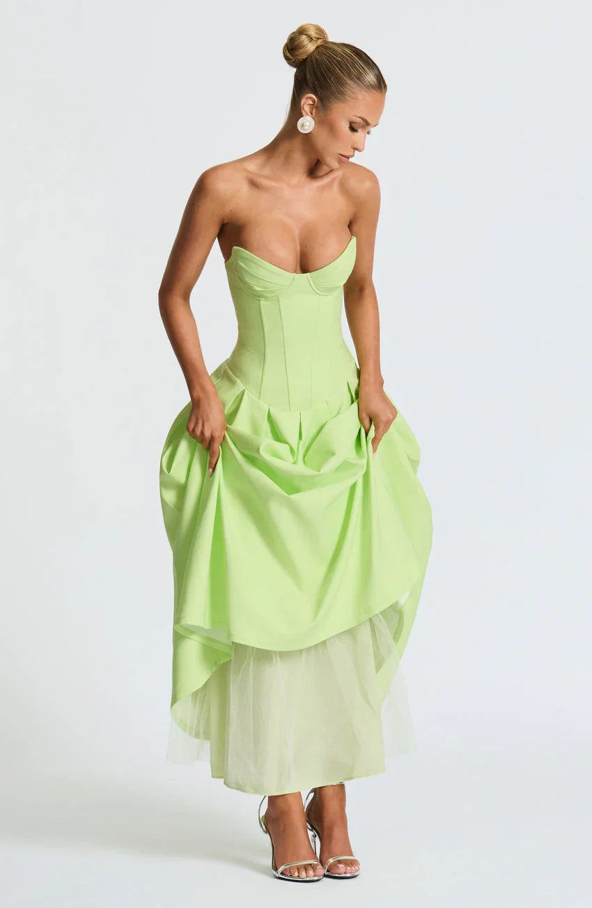 Salma Midi Dress - Lime