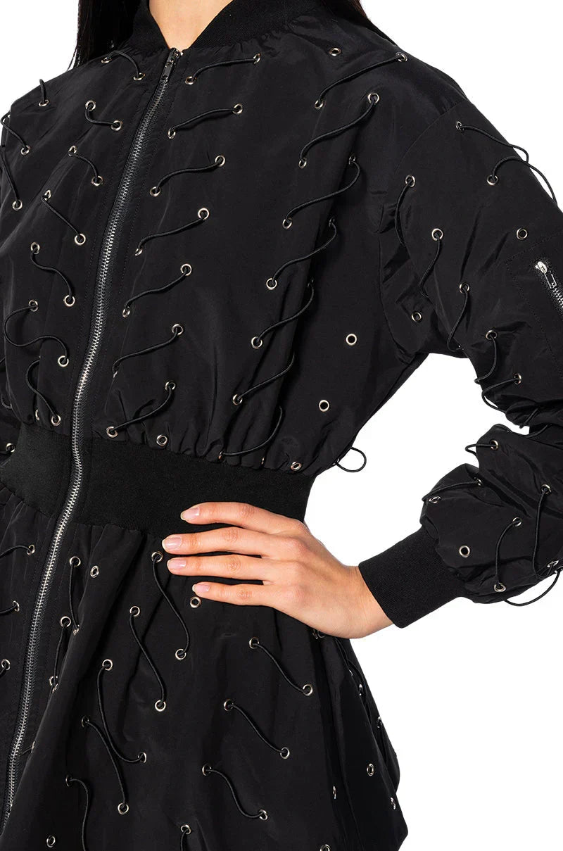Eye Knew It Cinched Bomber Jacket