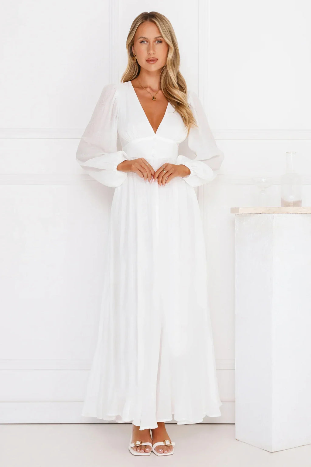 Meadow Dusk Maxi Dress White