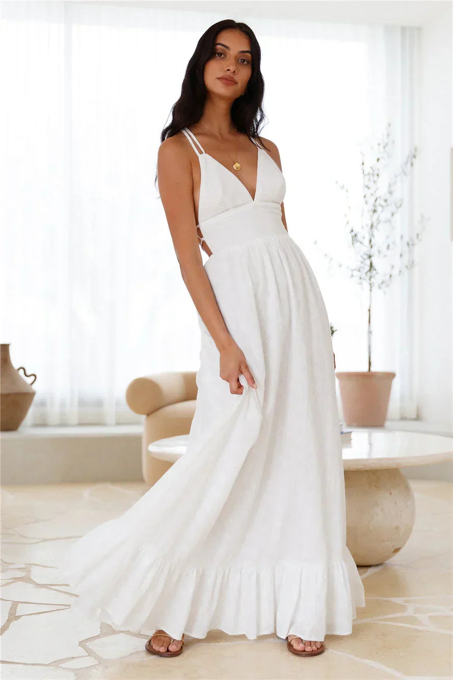 Crystal Clarity Maxi Dress White