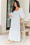 Thalia White Floral Smocked Top Maxi Dress