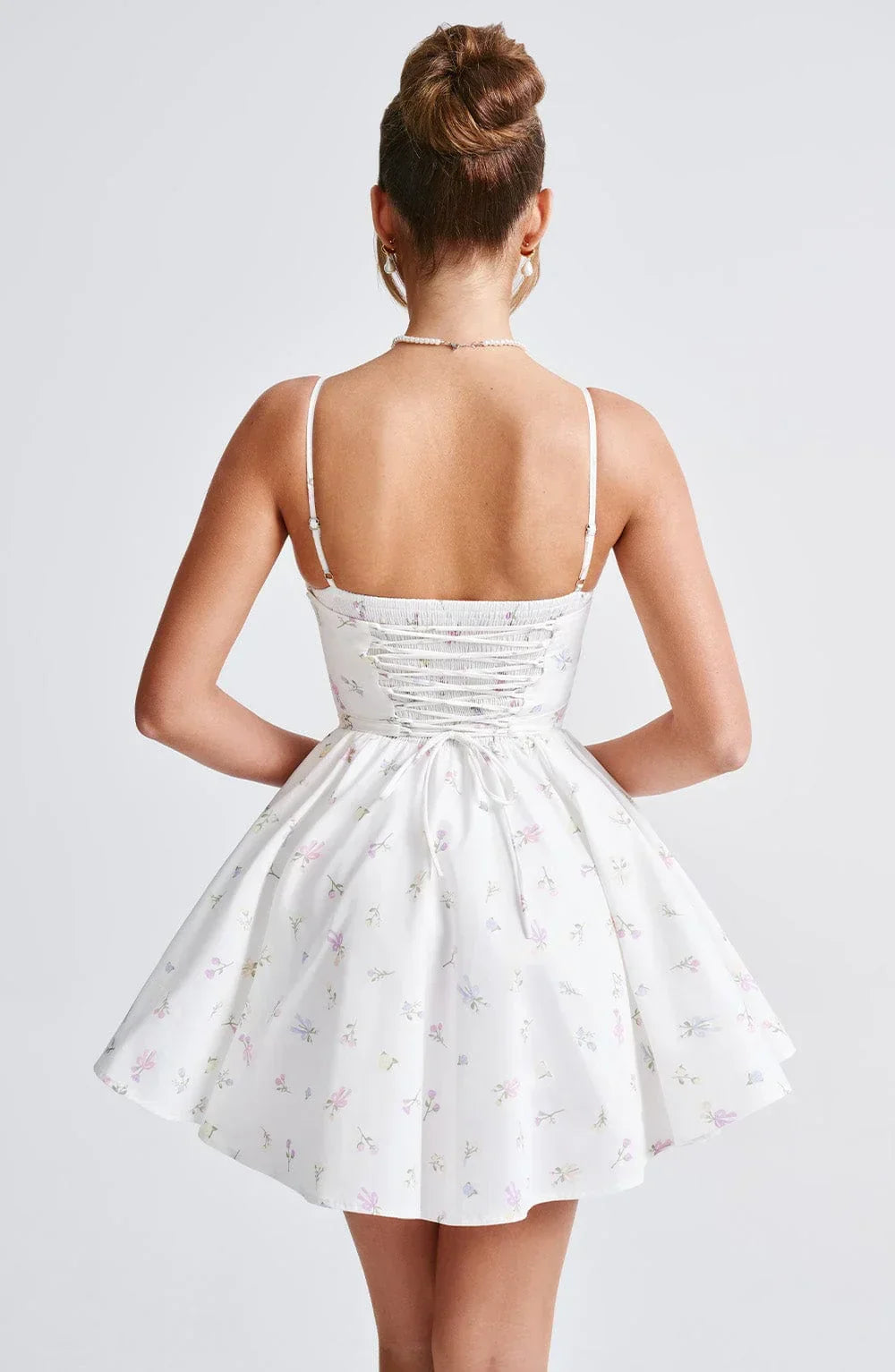 Analeigh Mini Dress - White Multi Floral Print