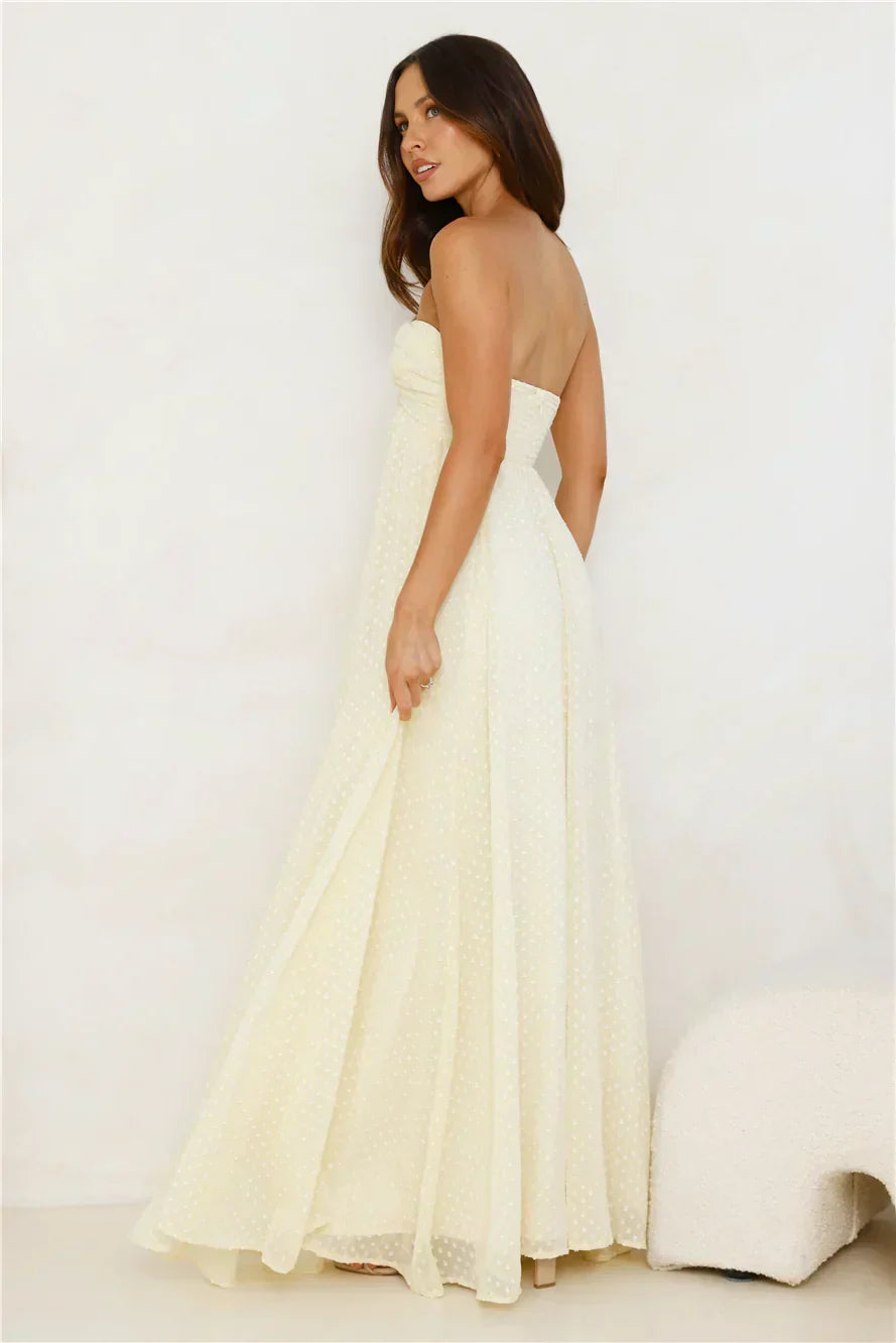 Secluded Grove Strapless Maxi Dress Yellow
