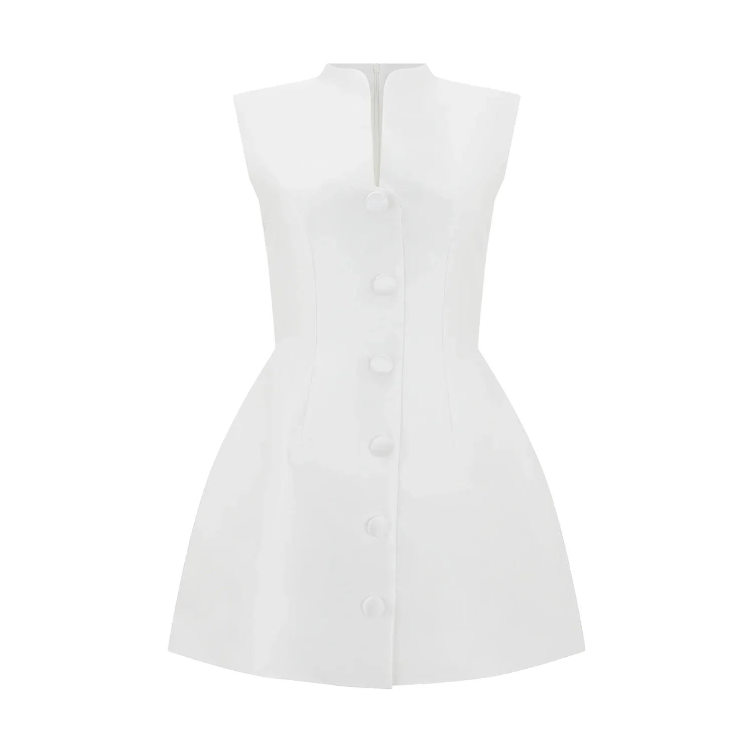 Satin Buttoned Mini Dress