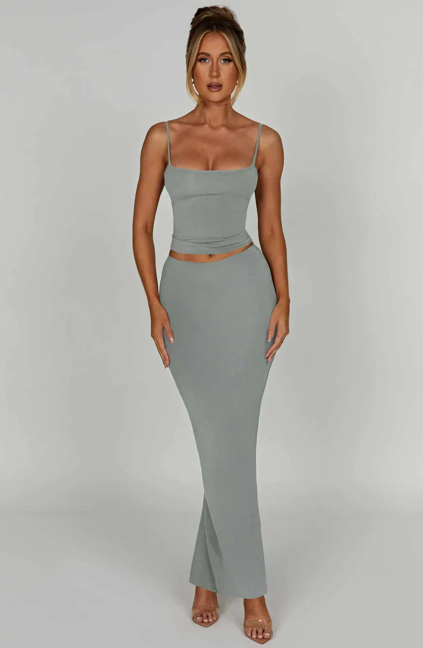 Yazmin Maxi Skirt - Steel