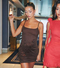 Bring The Romance Rhinestone Rose Mesh Mini Dress