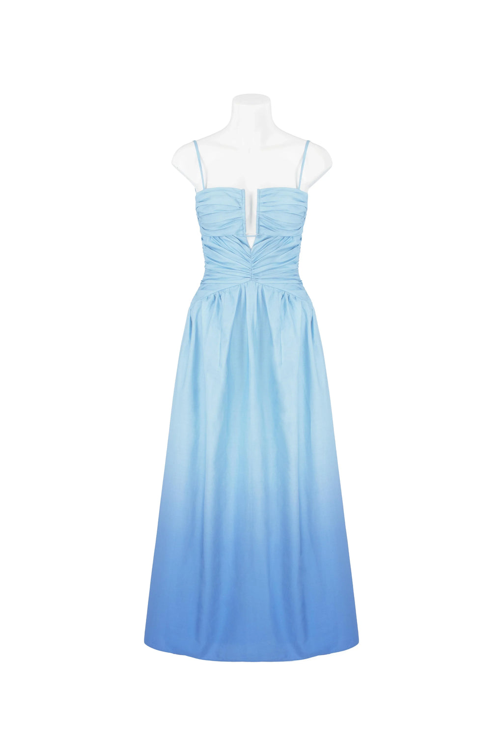 Summer-Sky Blue Gradient Maxi Dress