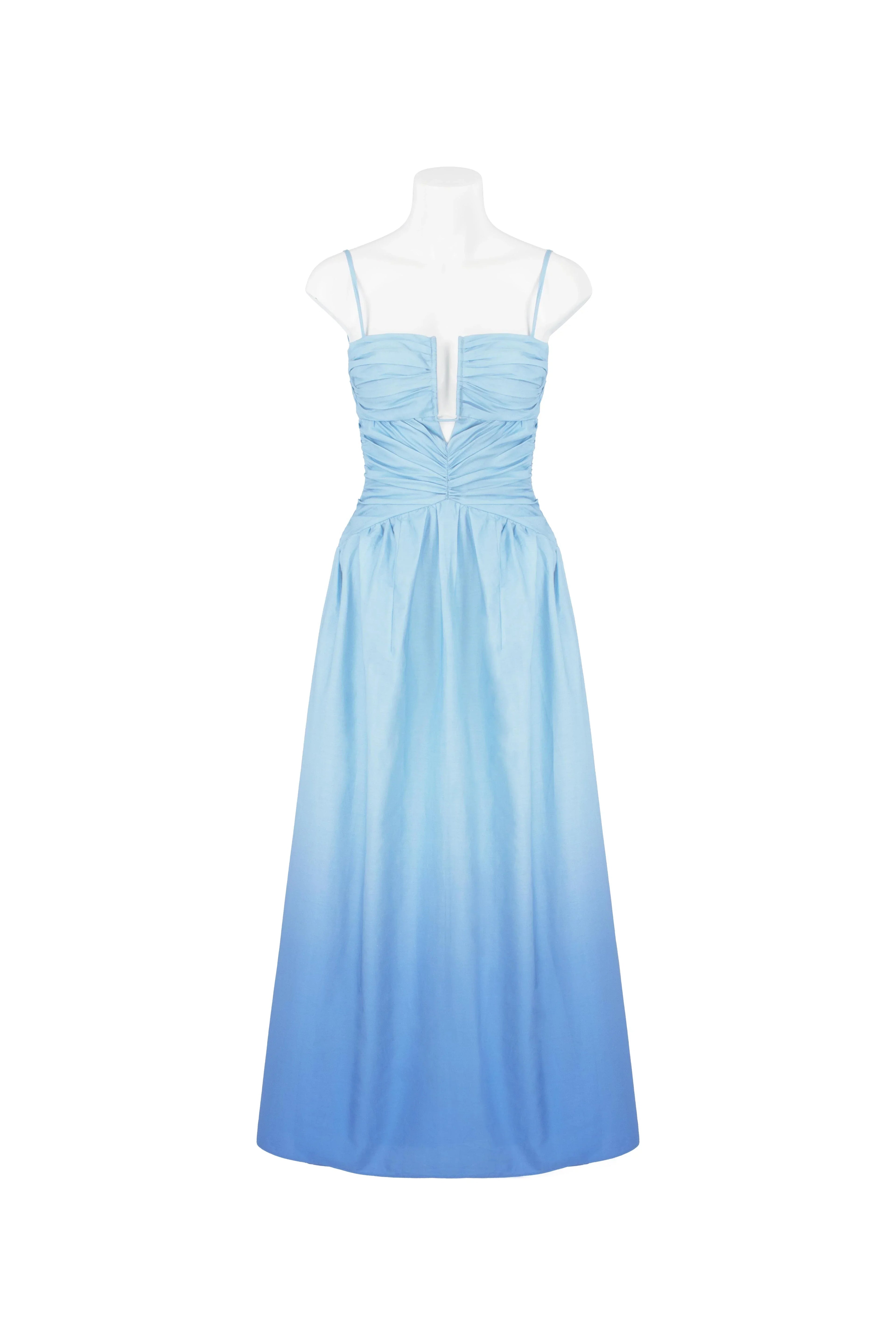 Summer-Sky Blue Gradient Maxi Dress