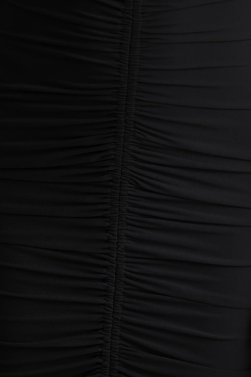 Jewel | Black Plunge-Neck Maxi Dress With Front Split and Ruched Detailing