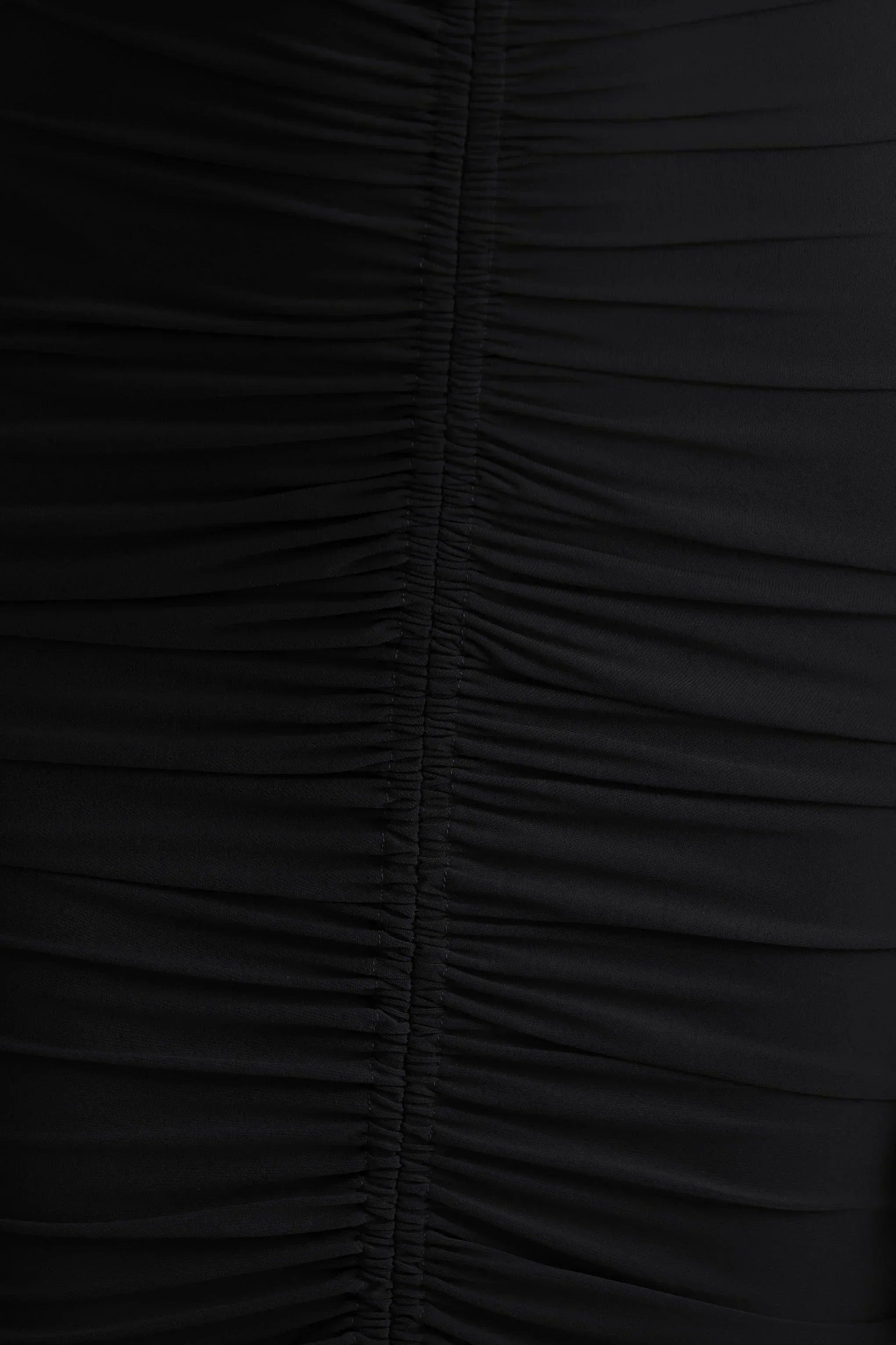 Jewel | Black Plunge-Neck Maxi Dress With Front Split and Ruched Detailing