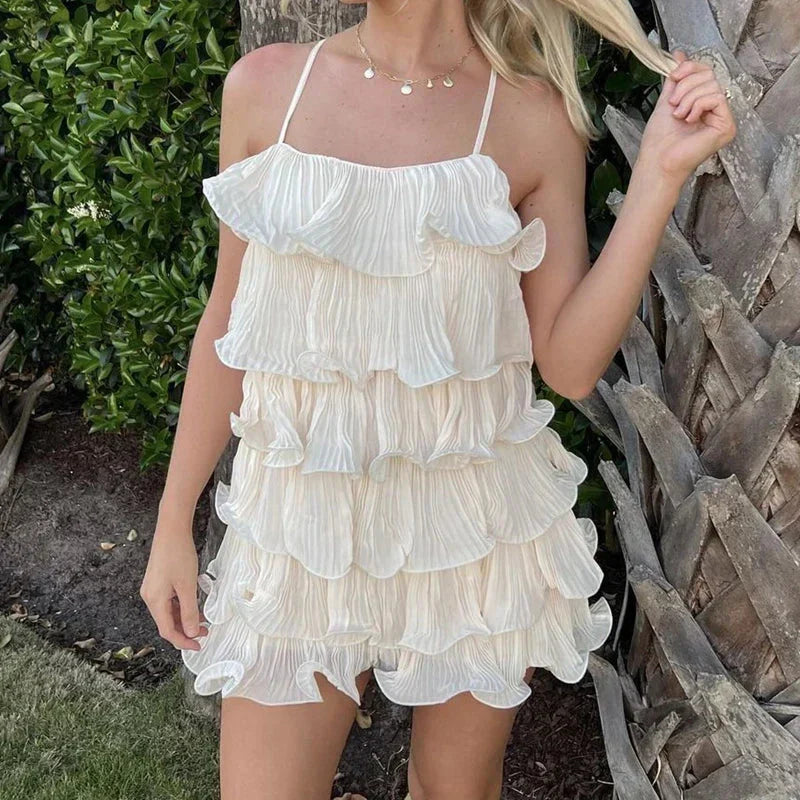 Layer Ruffles Cami Mini Dress