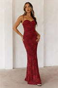 Chasing Midnight Lace Maxi Dress