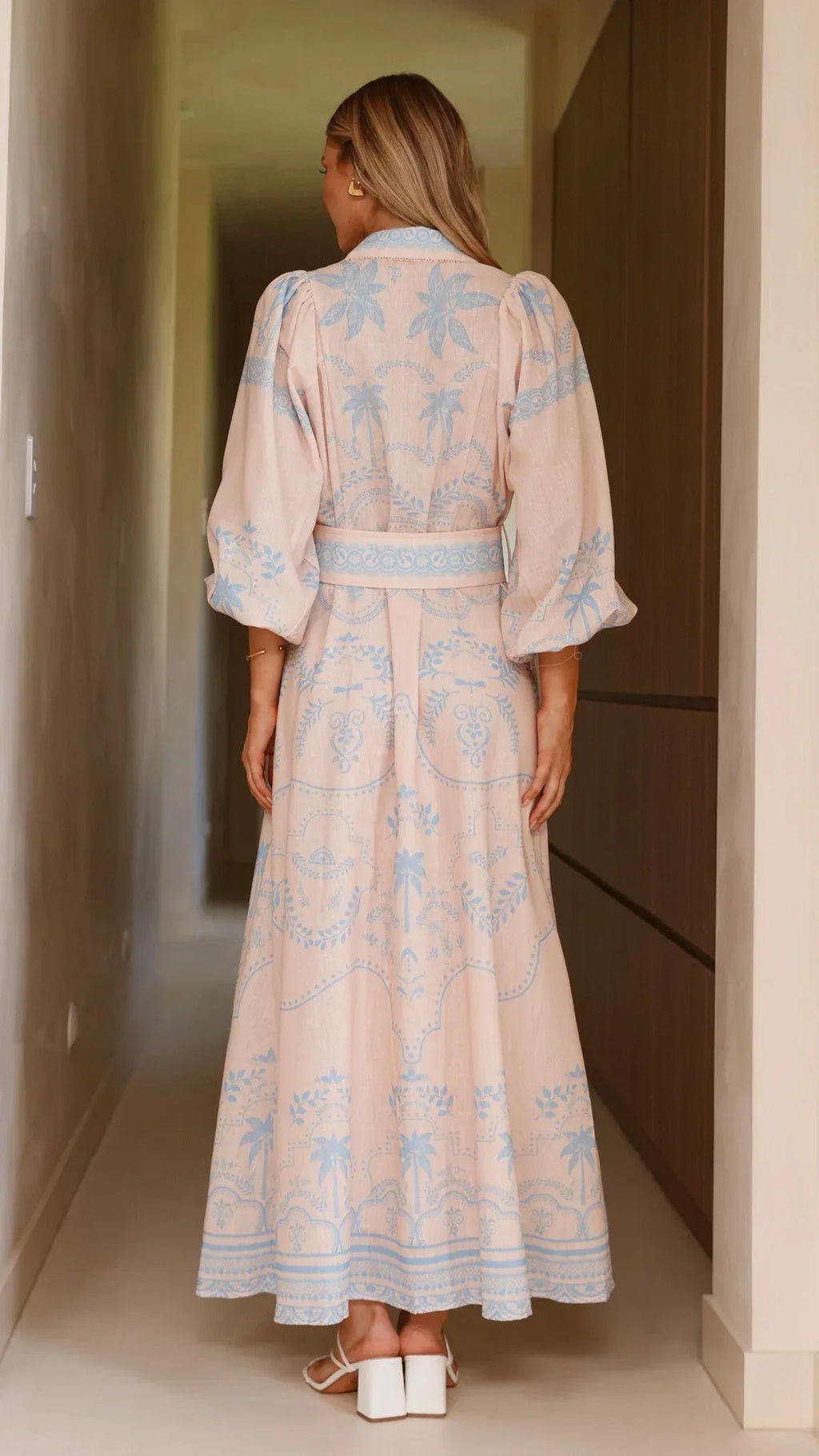 Xander Long Sleeve Maxi Dress - Blue