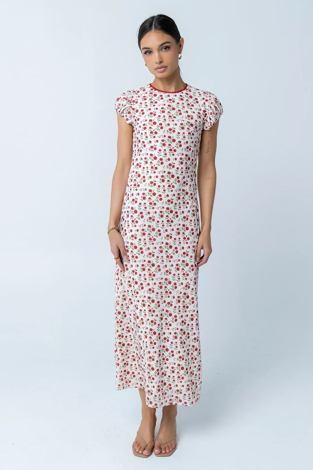 Ellianna Floral Maxi Dress In Cream