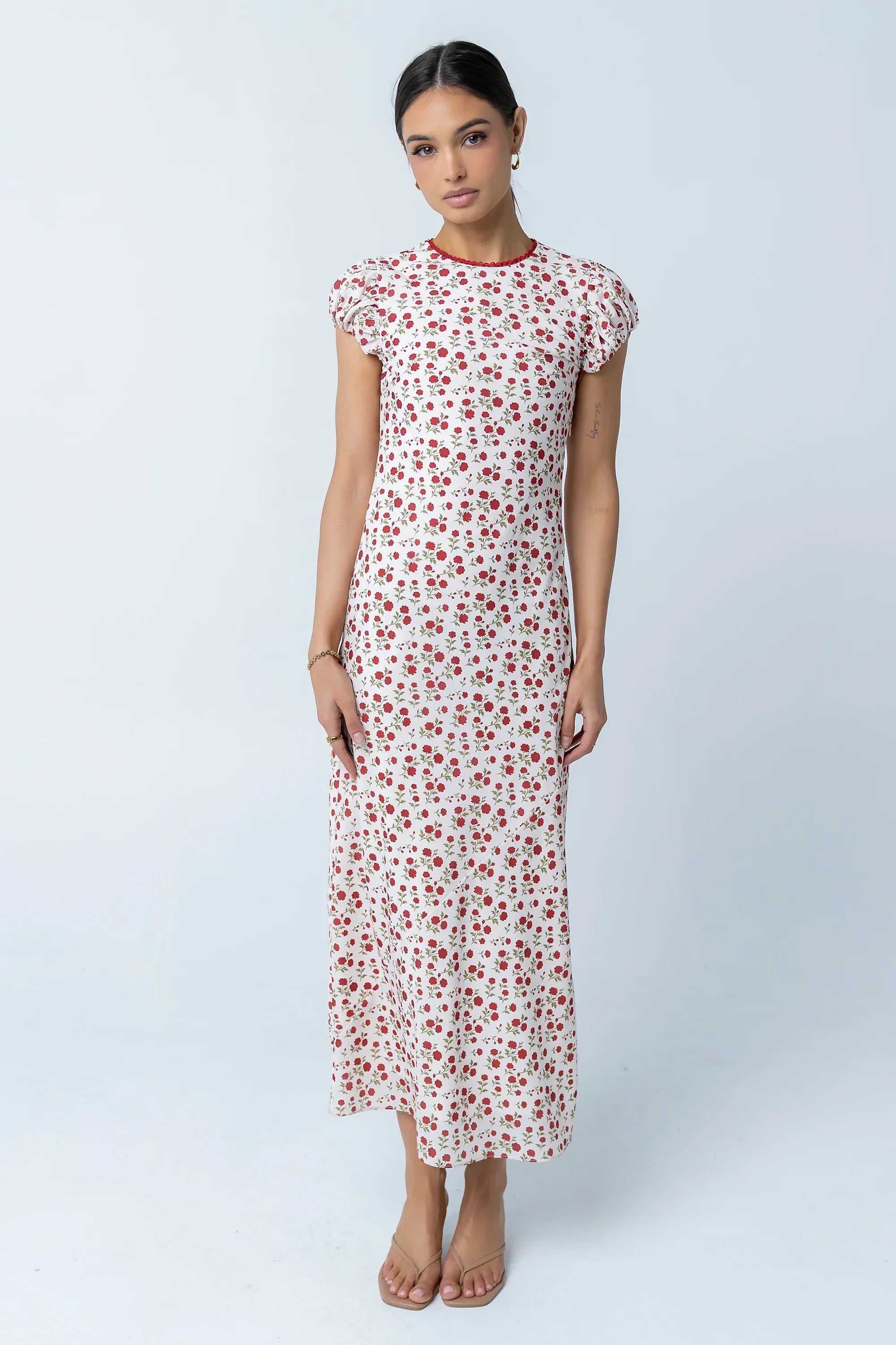 Ellianna Floral Maxi Dress In Cream