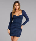 Mary Glitter Long Sleeve Mini Dress