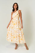 Amber One Shoulder Print Midi Dress