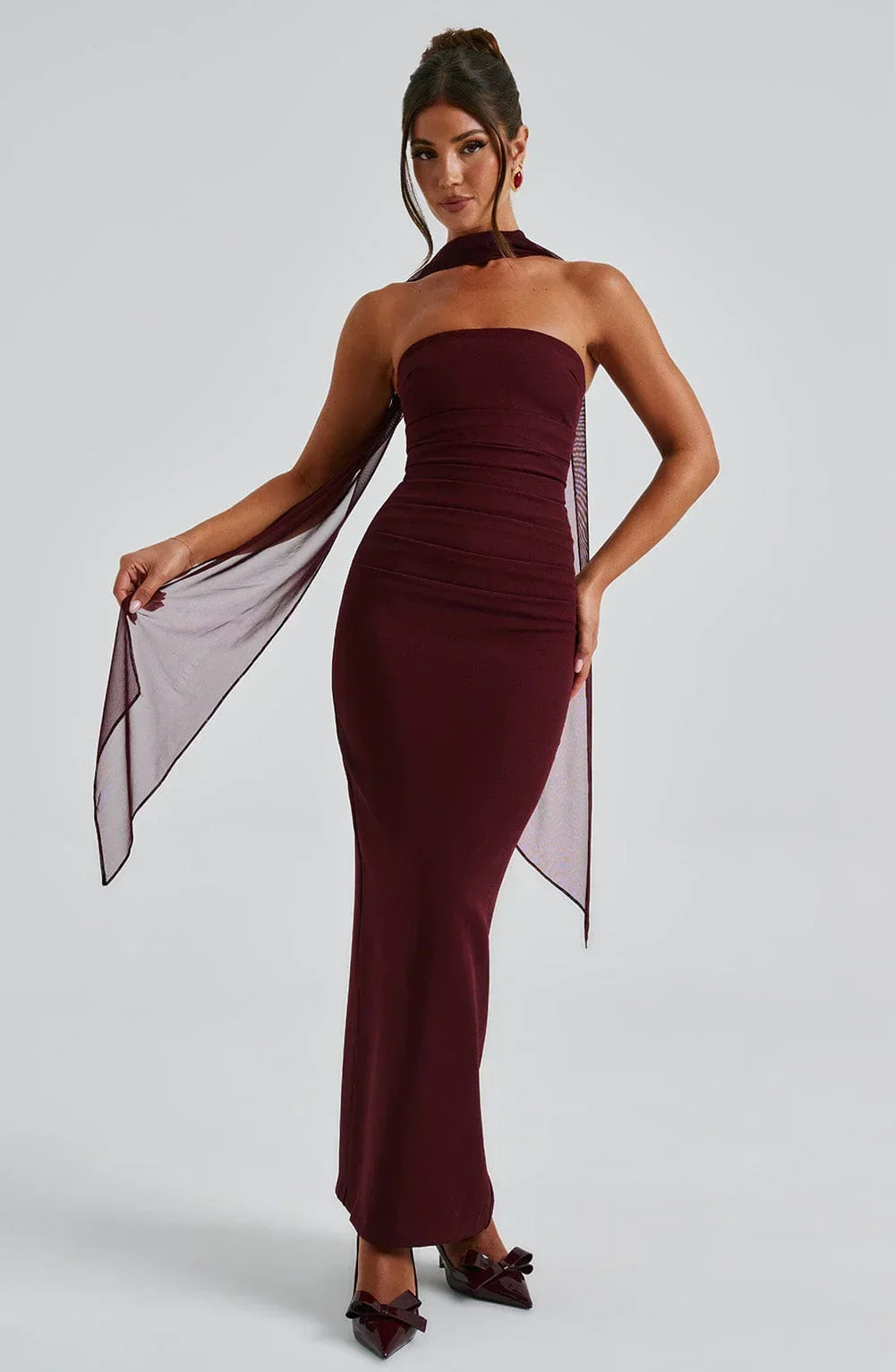 Yulia Maxi Dress - Cherry Lacquer