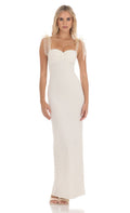 Shoulder Ties Maxi Dress in White