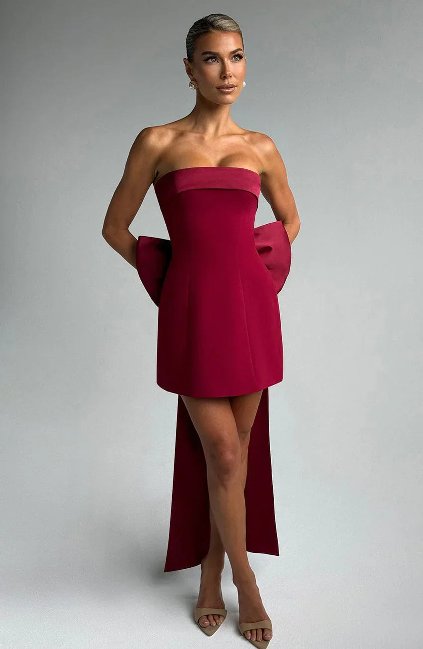 Barbara Mini Dress - Wine