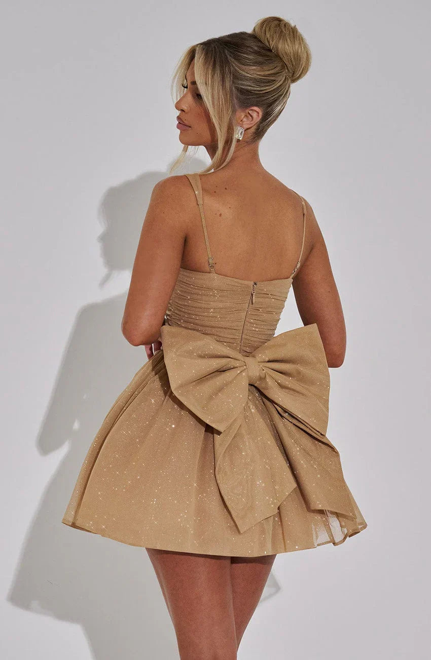 Polly Mini Dress - Gold Sparkle