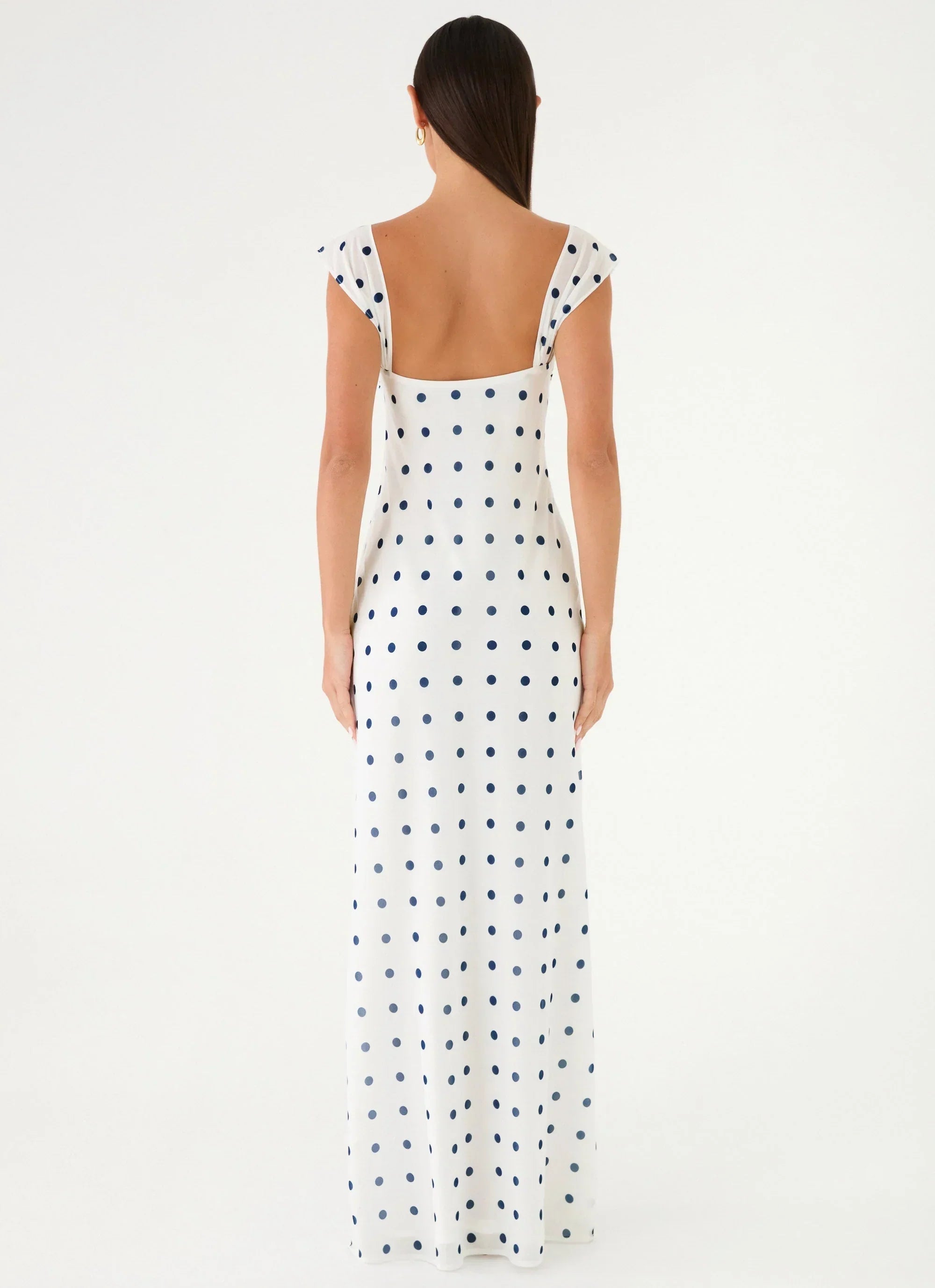 Roma Notte Maxi Dress - Porcelain Blue Polka Dot