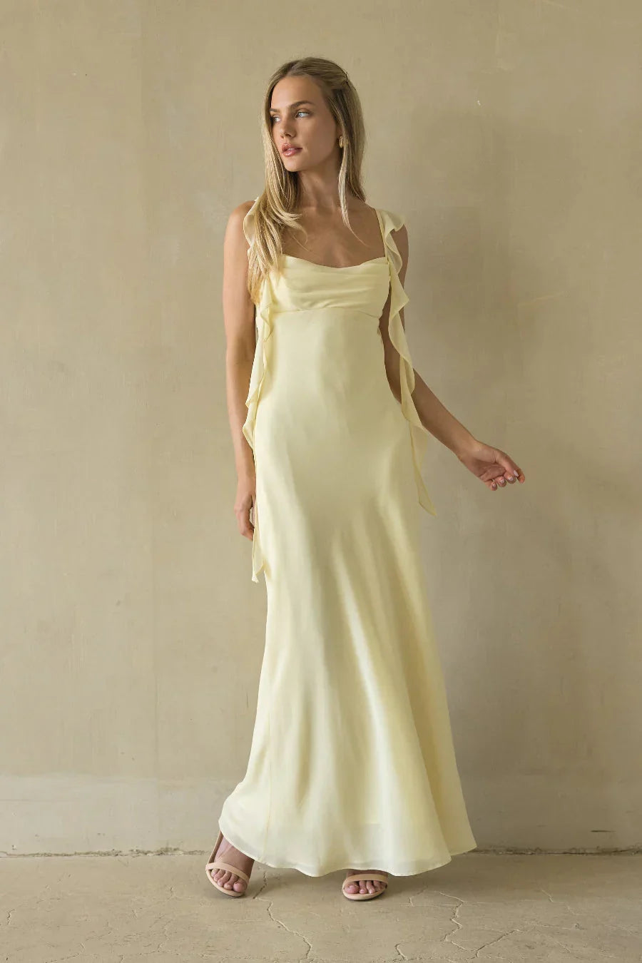 Sarila Ruffle Strap Maxi Dress
