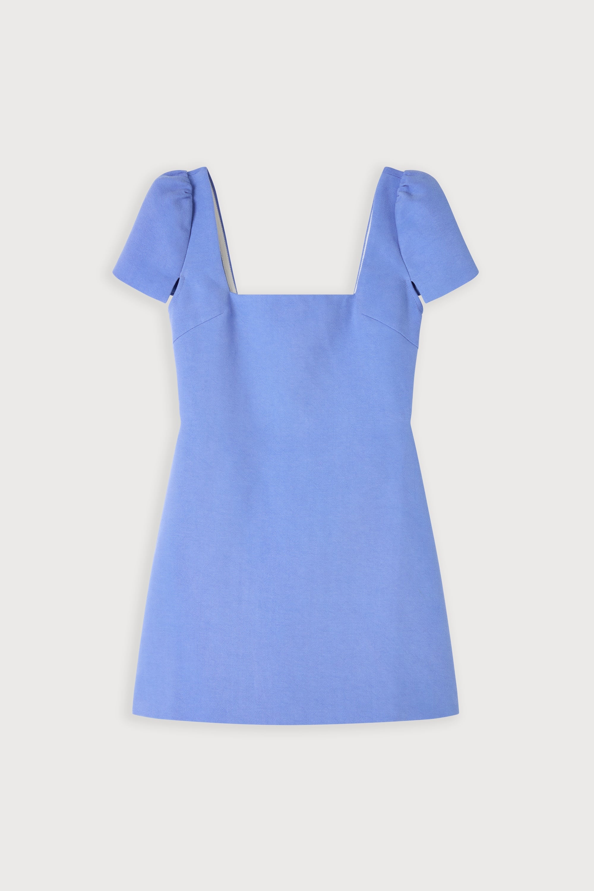 Linen Mix Square Neck Mini Dress