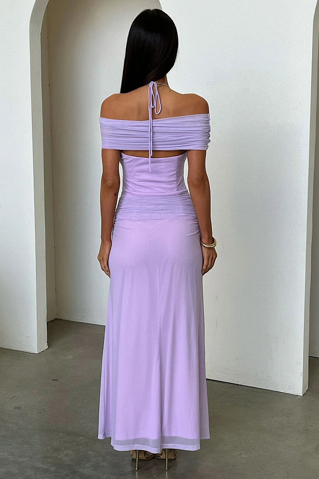 Ellie Halter Neck Maxi Dress - Purple