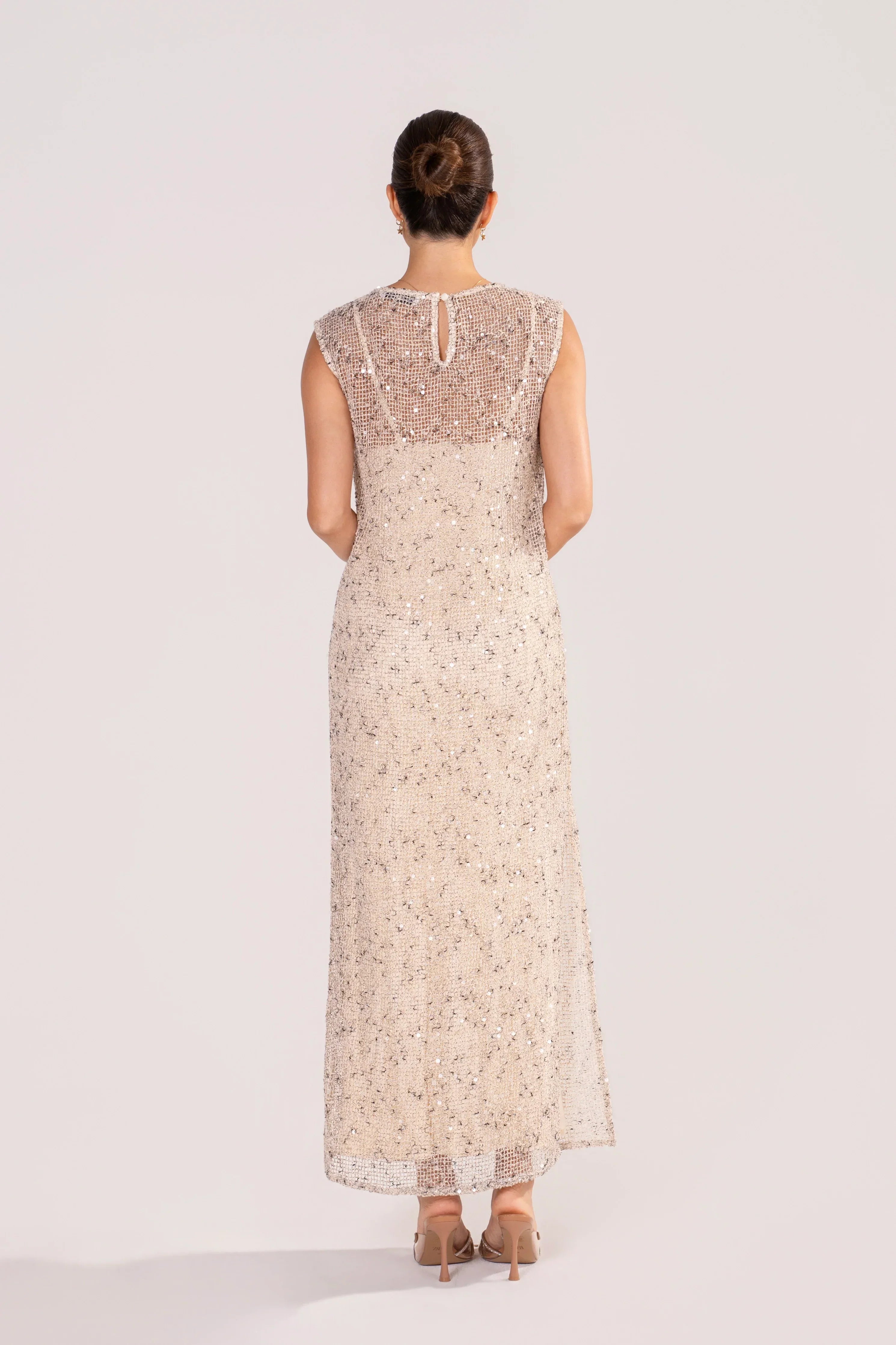 Athena Sequin Mesh Maxi Dress